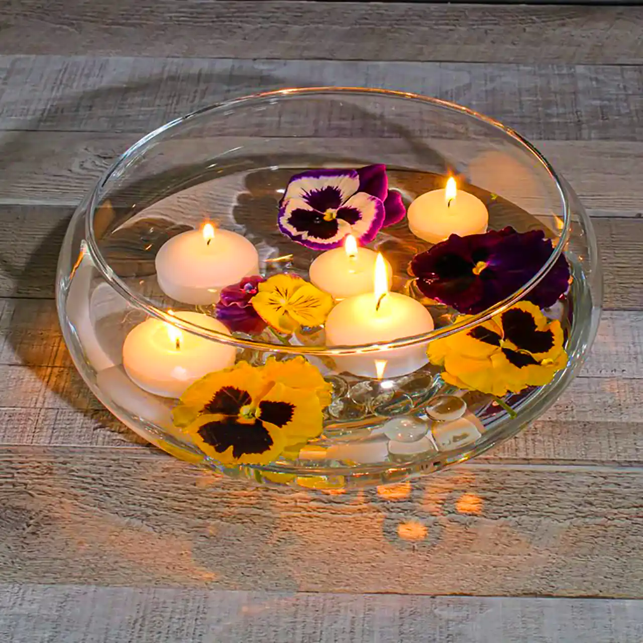 مدل شمع شیشه ای شناور
