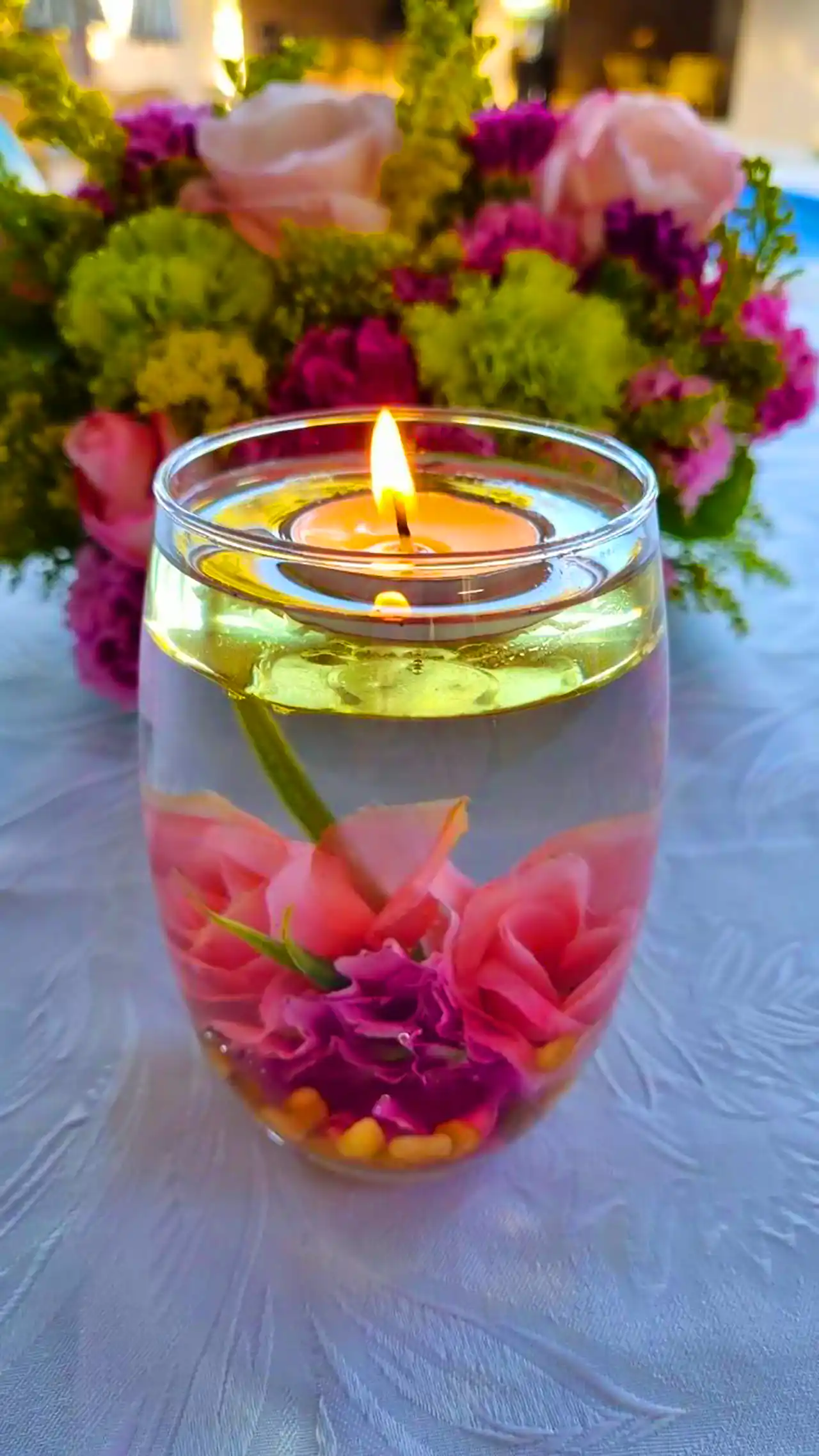 مدل شمع شیشه ای شناور