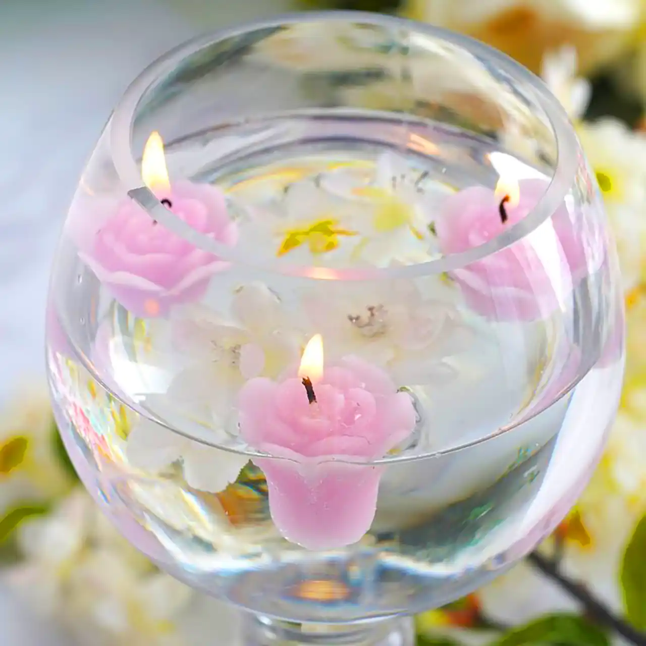 مدل شمع شیشه ای شناور