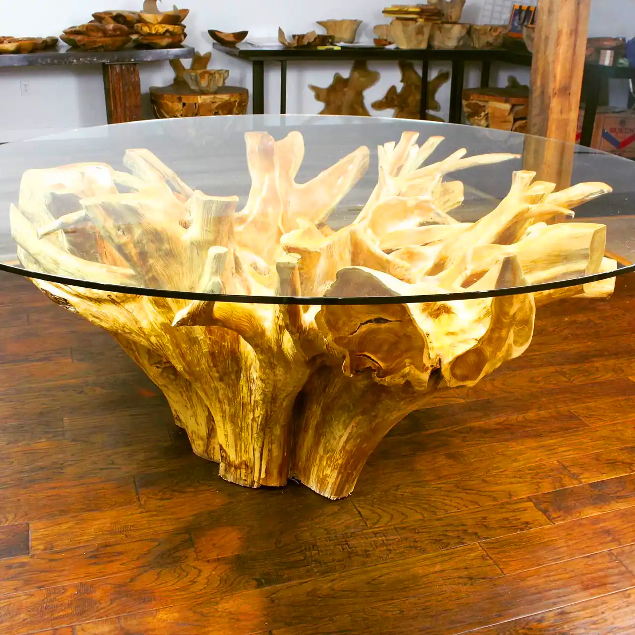 میز عسلی با تنه درخت