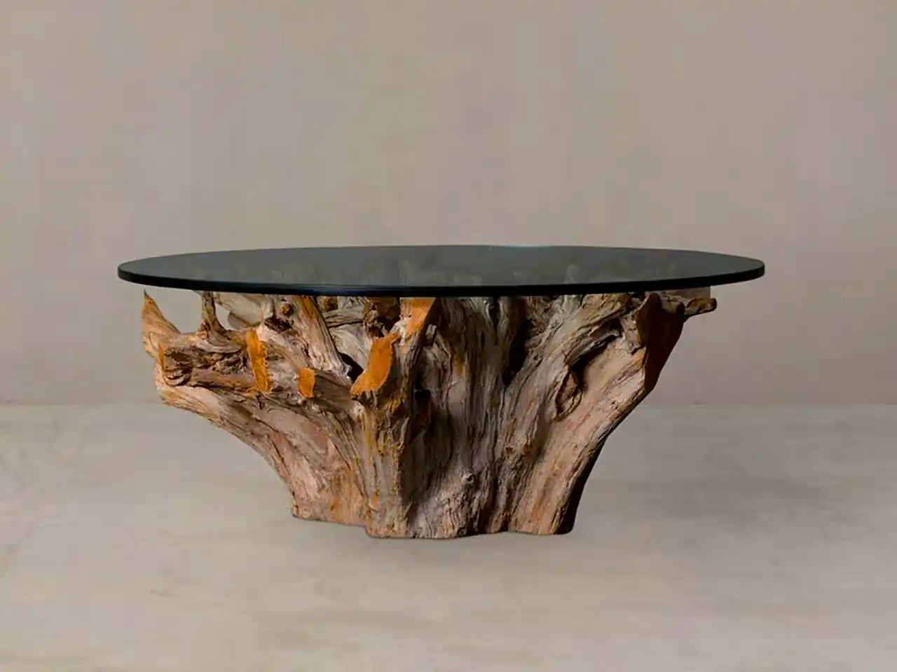 میز عسلی با تنه درخت