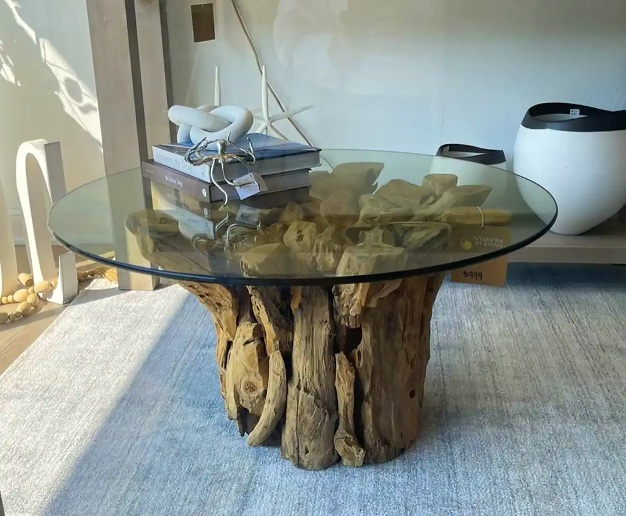 میز عسلی با تنه درخت