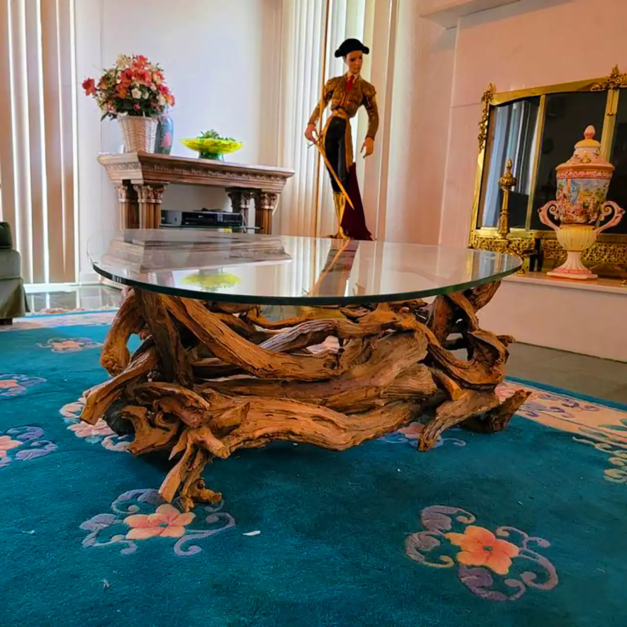 میز عسلی با تنه درخت