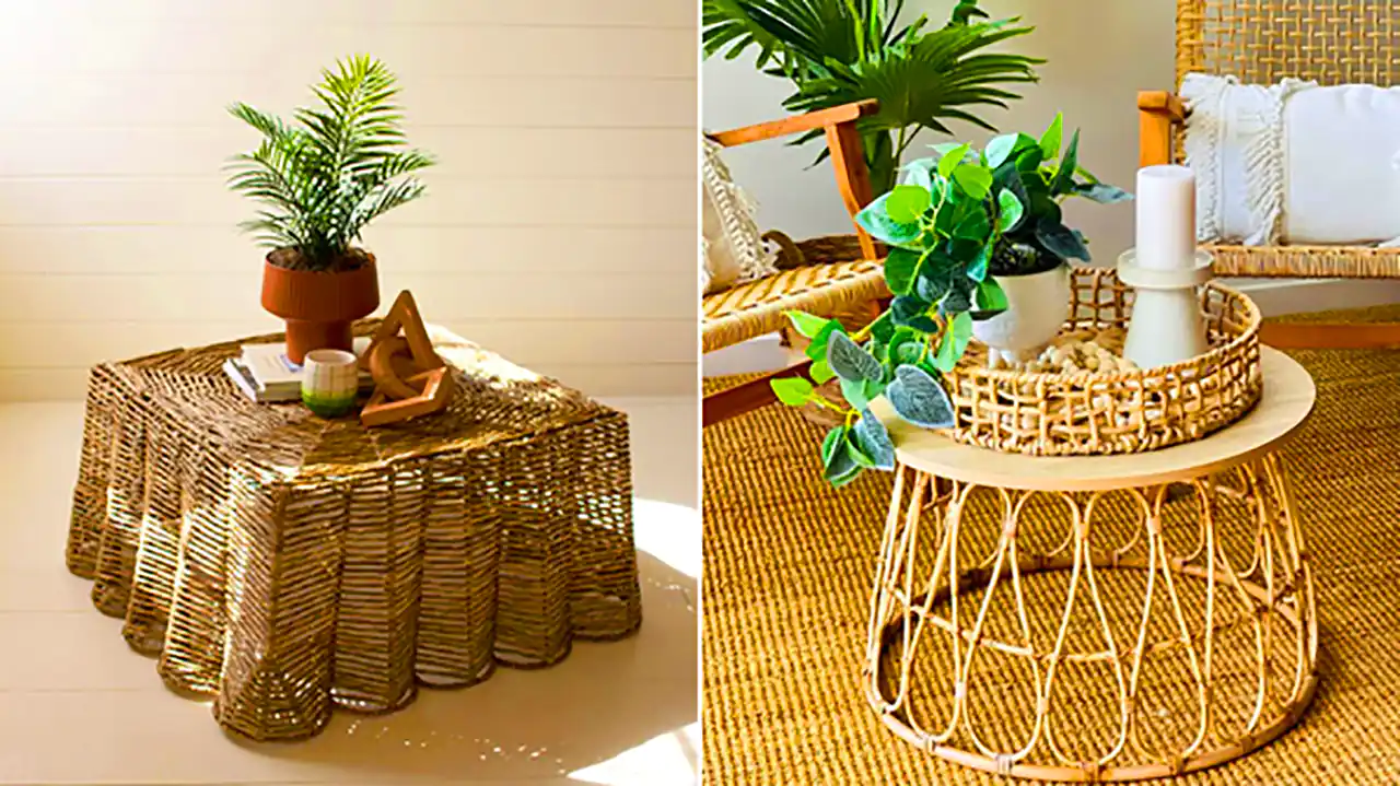 میز عسلی بامبو طبیعی