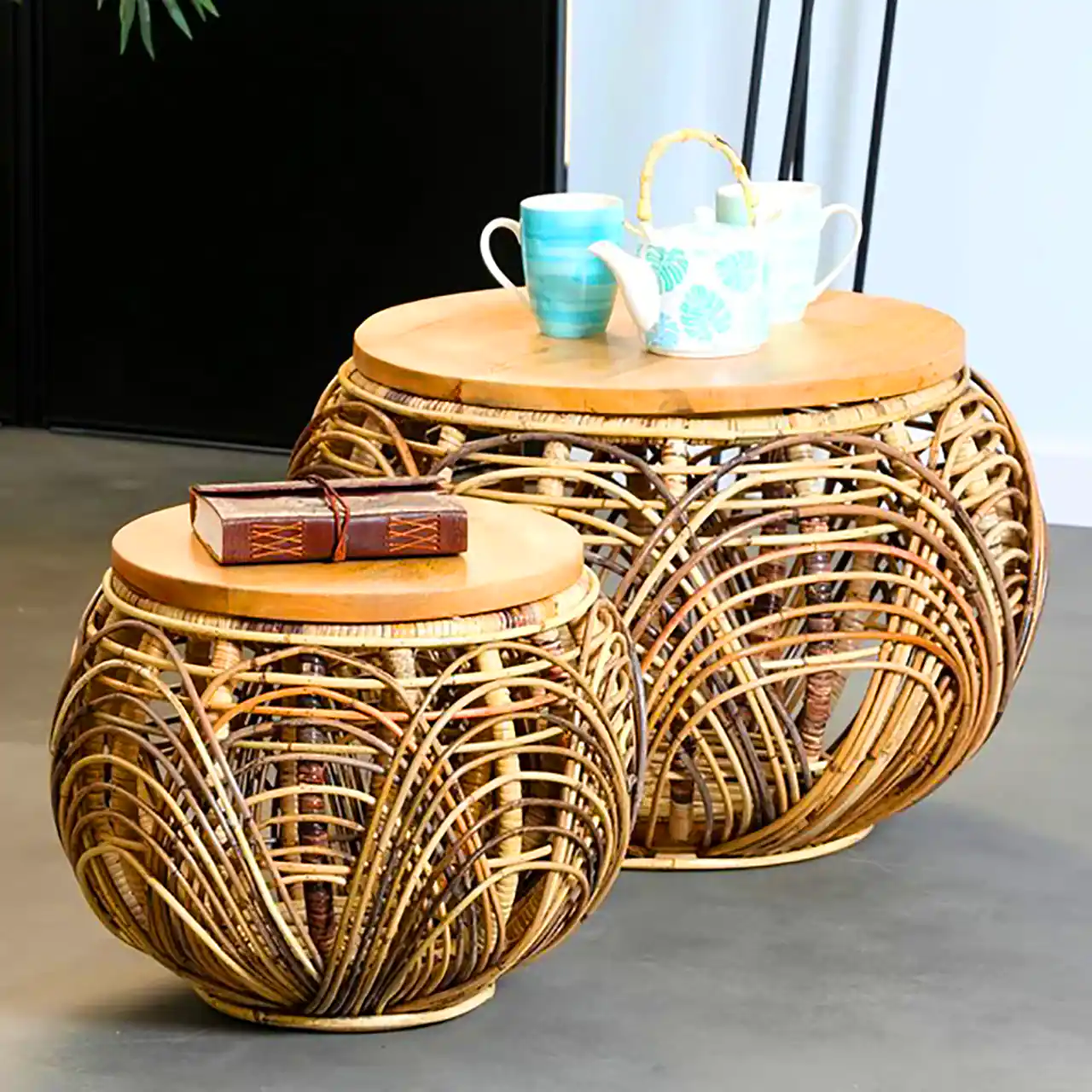 میز عسلی بامبو طبیعی