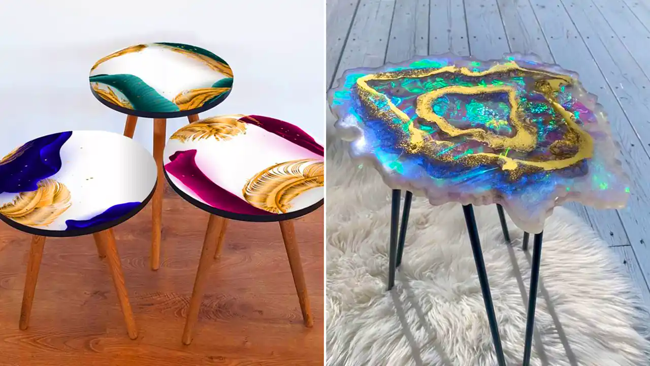 میز عسلی ست رزینی