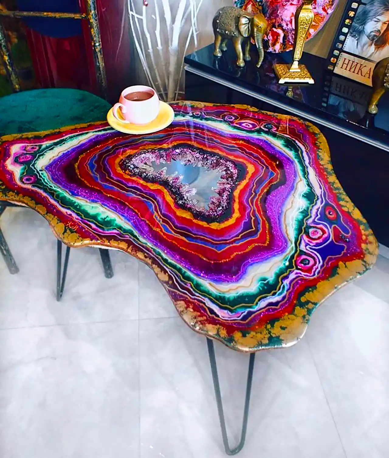 میز عسلی ست رزینی