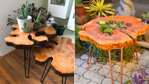 میز چوبی تنه درختی