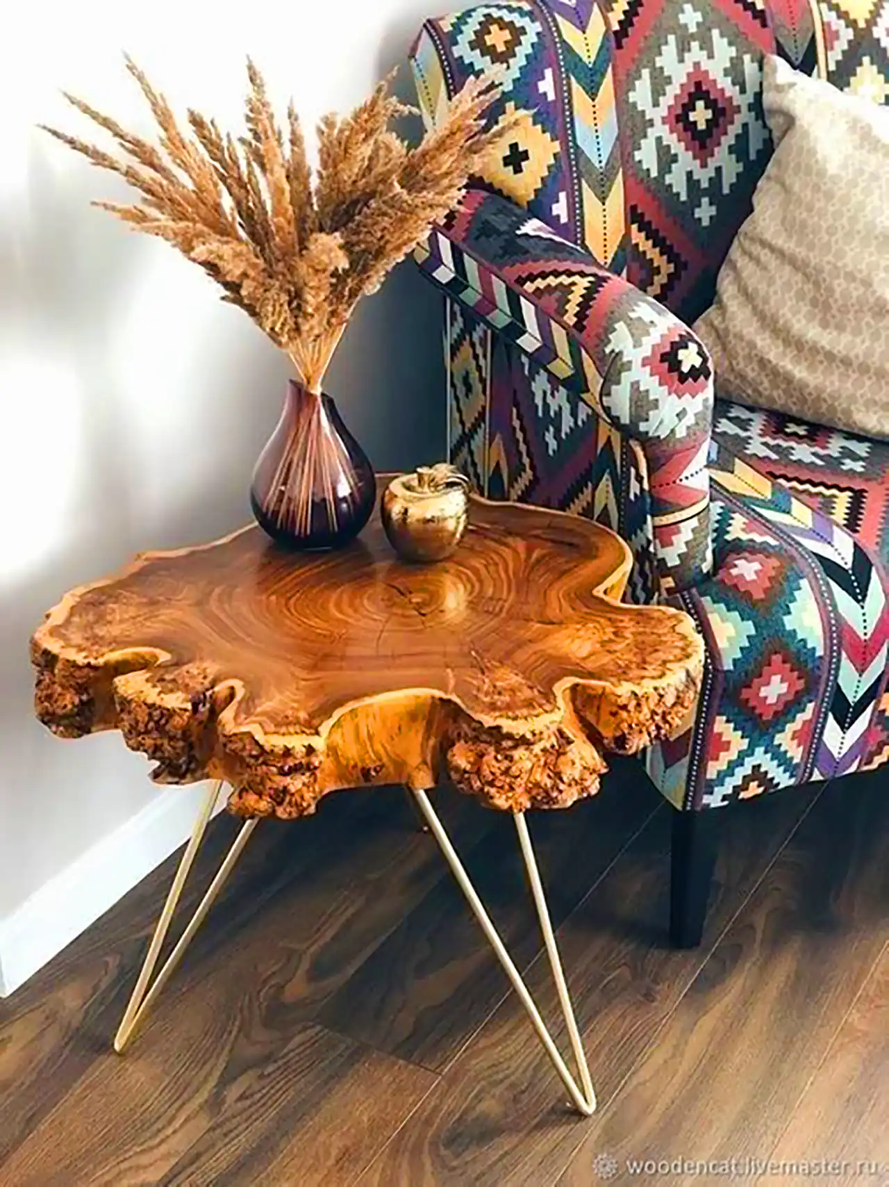 میز چوبی تنه درختی