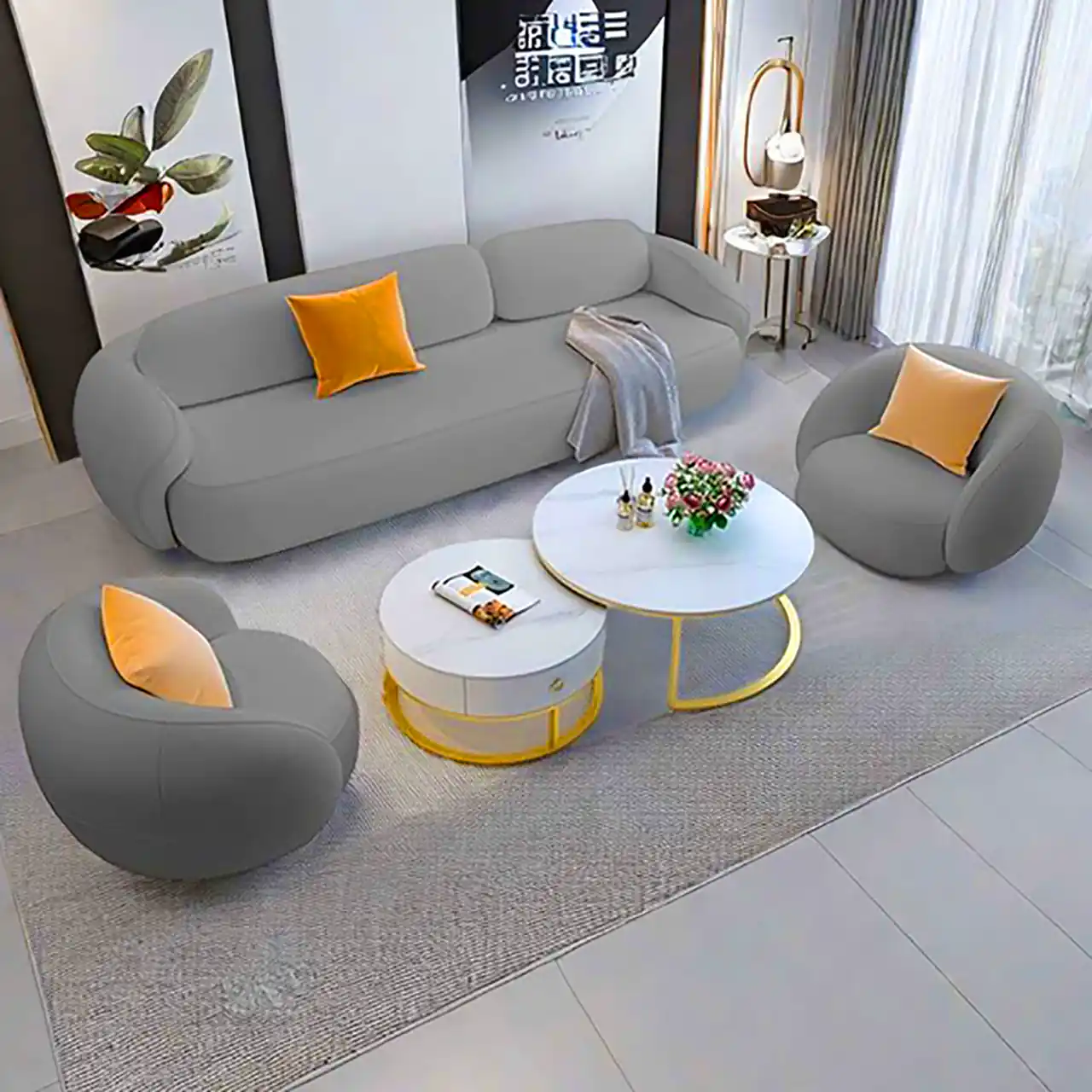 مبل 5 نفره گرد مینیمال