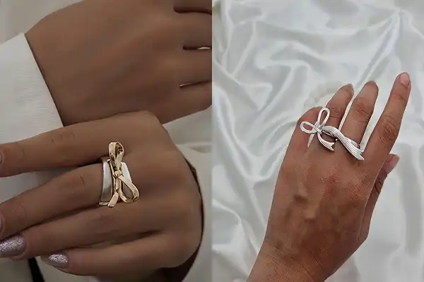 مدل انگشتر پاپیون + مدل انگشتر پاپیون از طراحی‌های کلاسیک و الماسی تا فانتزی