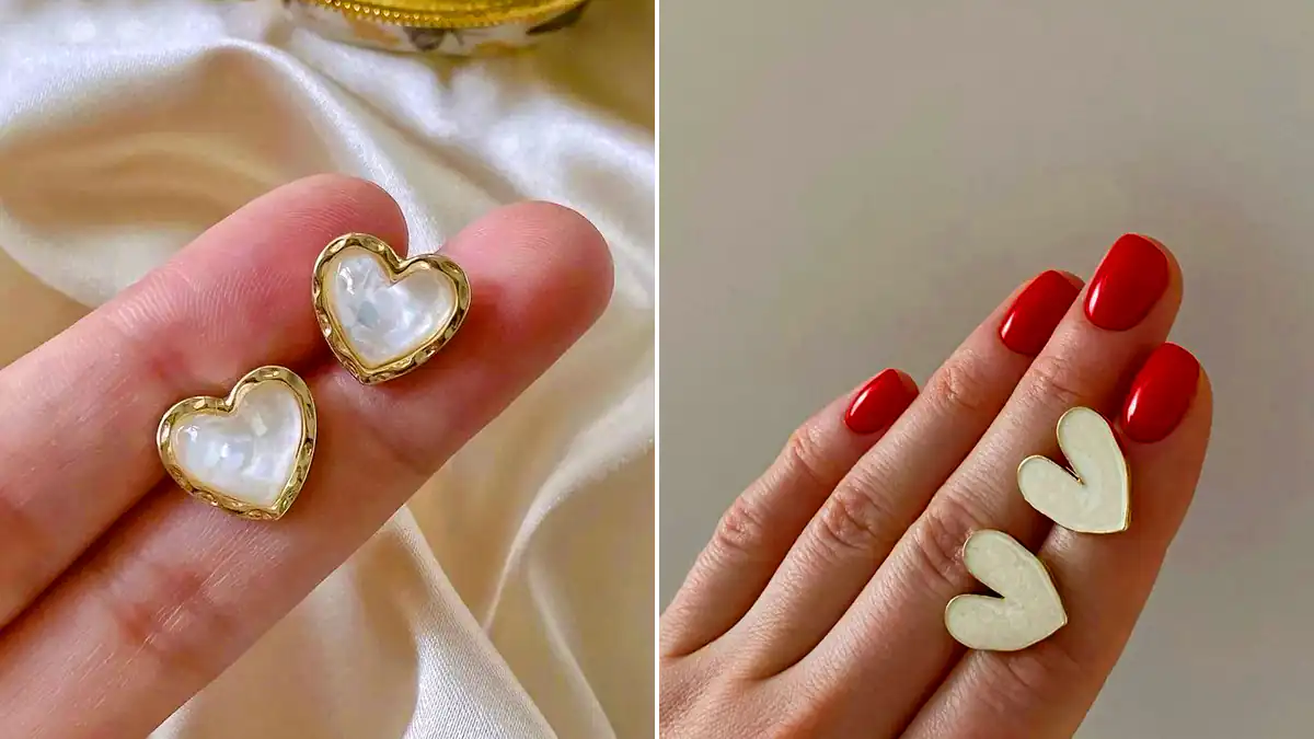 مدل گوشواره دخترانه قلبی