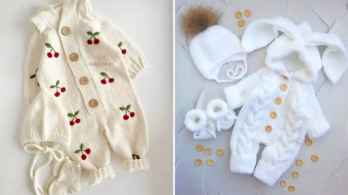 مدل لباس بافتنی نوزادی