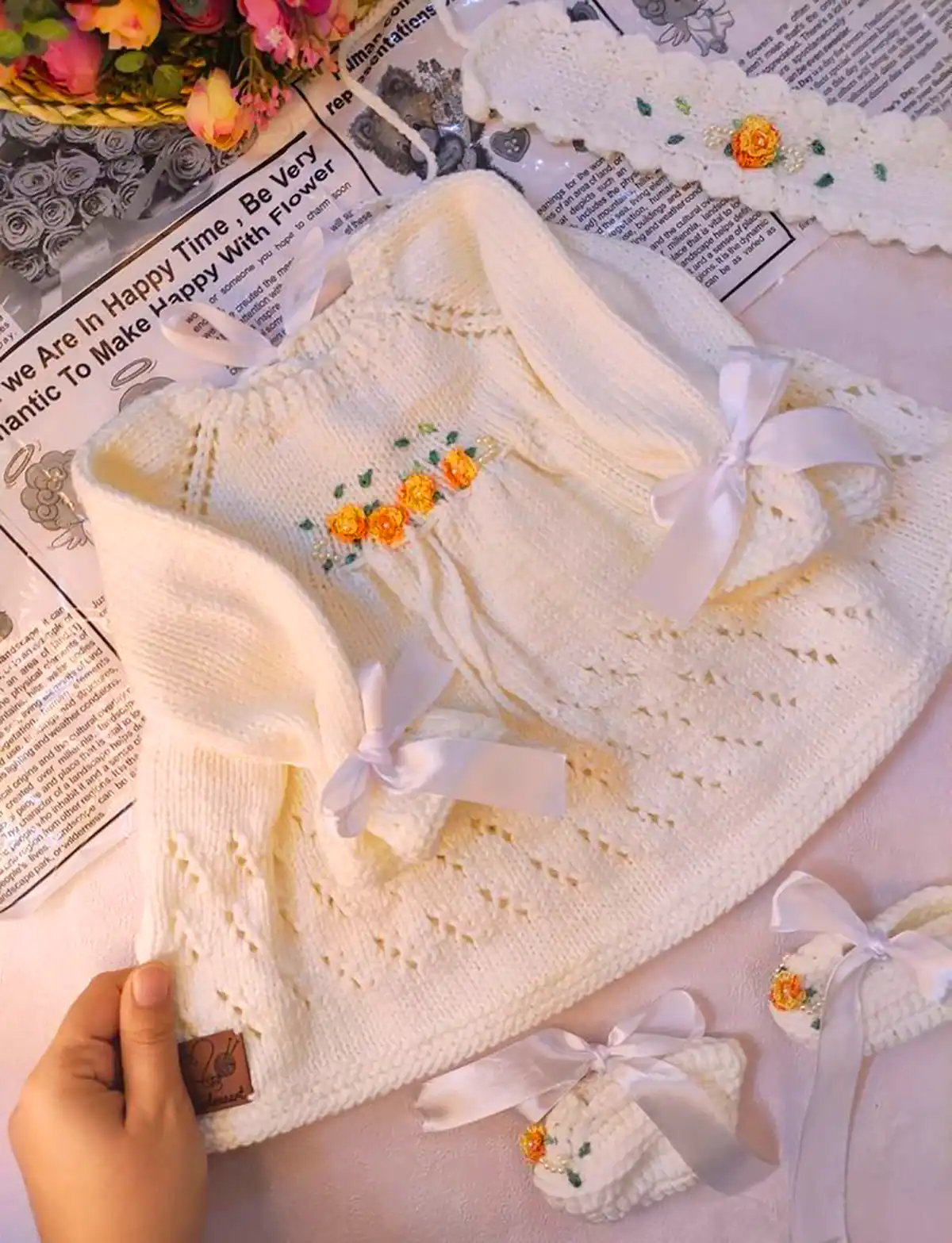 مدل لباس بافتنی نوزادی