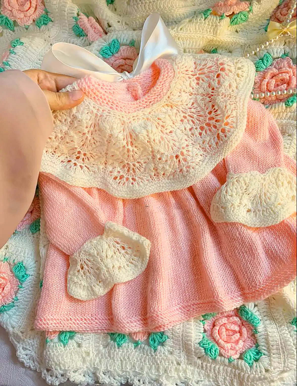 مدل لباس بافتنی نوزادی