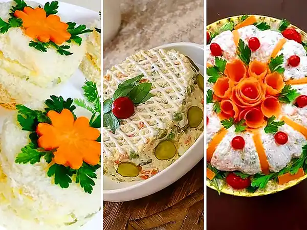 مدل سالاد الویه تزیین + مدل سالاد الویه تزیین با روش‌های خلاقانه و آسان