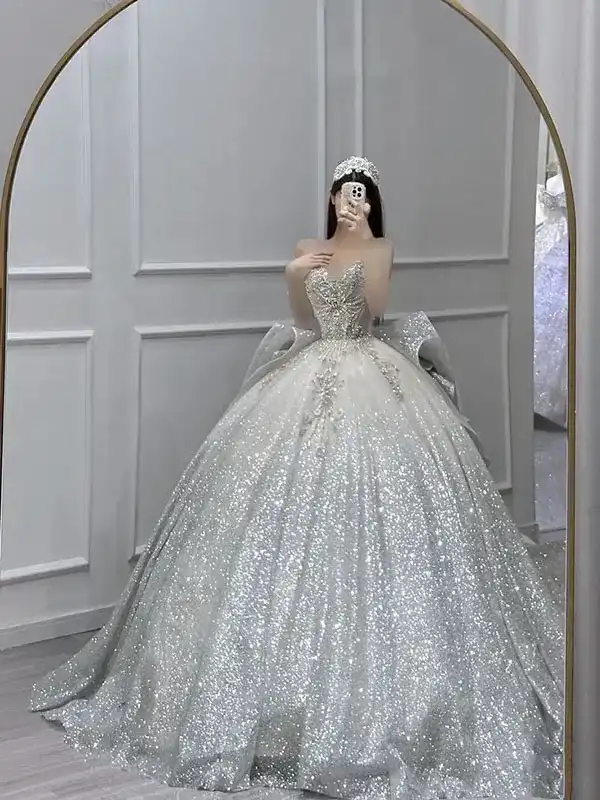 مدل عروس پرنسسی جدید + اصالتی خیره کننده در مدل عروس پرنسسی جدید