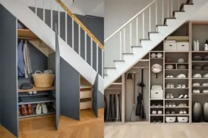 مدل جا کفشی زیر راه پله + مدل جا کفشی زیر راه پله خلاقانه و استفاده بهینه از فضای پِرت