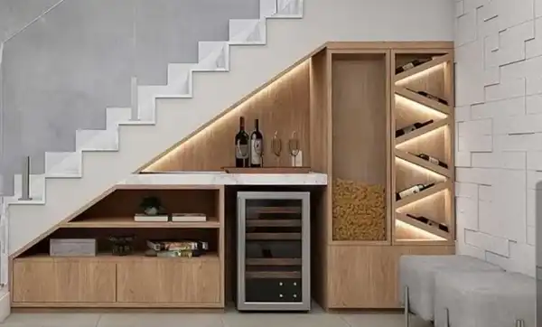 مدل جا کفشی زیر راه پله + مدل جا کفشی زیر راه پله خلاقانه و استفاده بهینه از فضای پِرت 