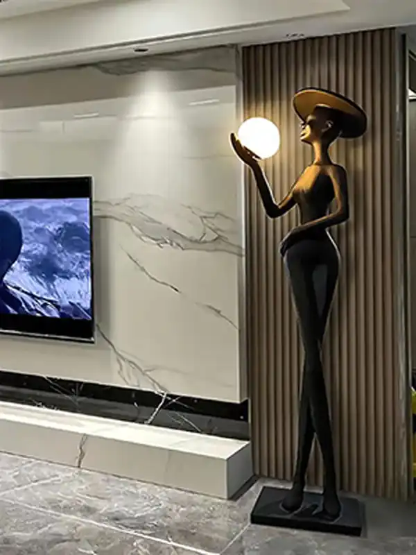 مجسمه کنار سالنی مدرن + مجسمه کنار سالنی مدرن منحصر خانه های لوکس و لاکچری