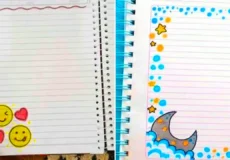 نقاشی آسان برای دور دفتر مشق