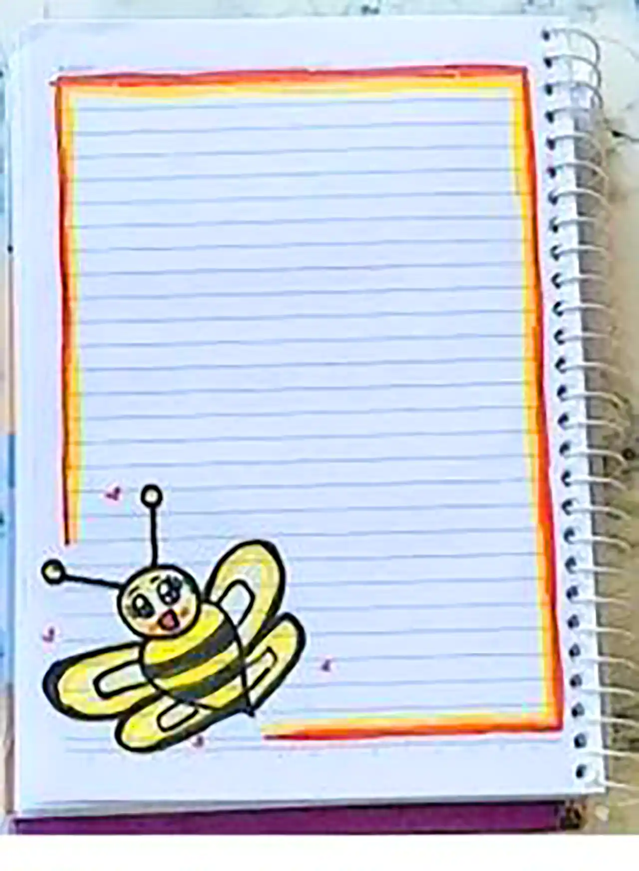 نقاشی آسان برای دور دفتر مشق 