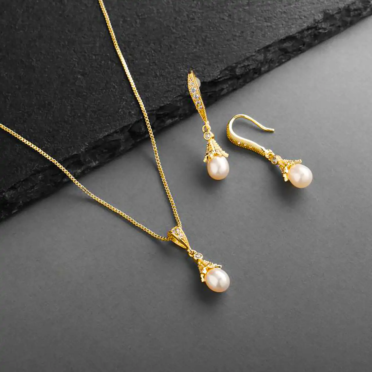 نیم ست مرواریدی شیک جدید