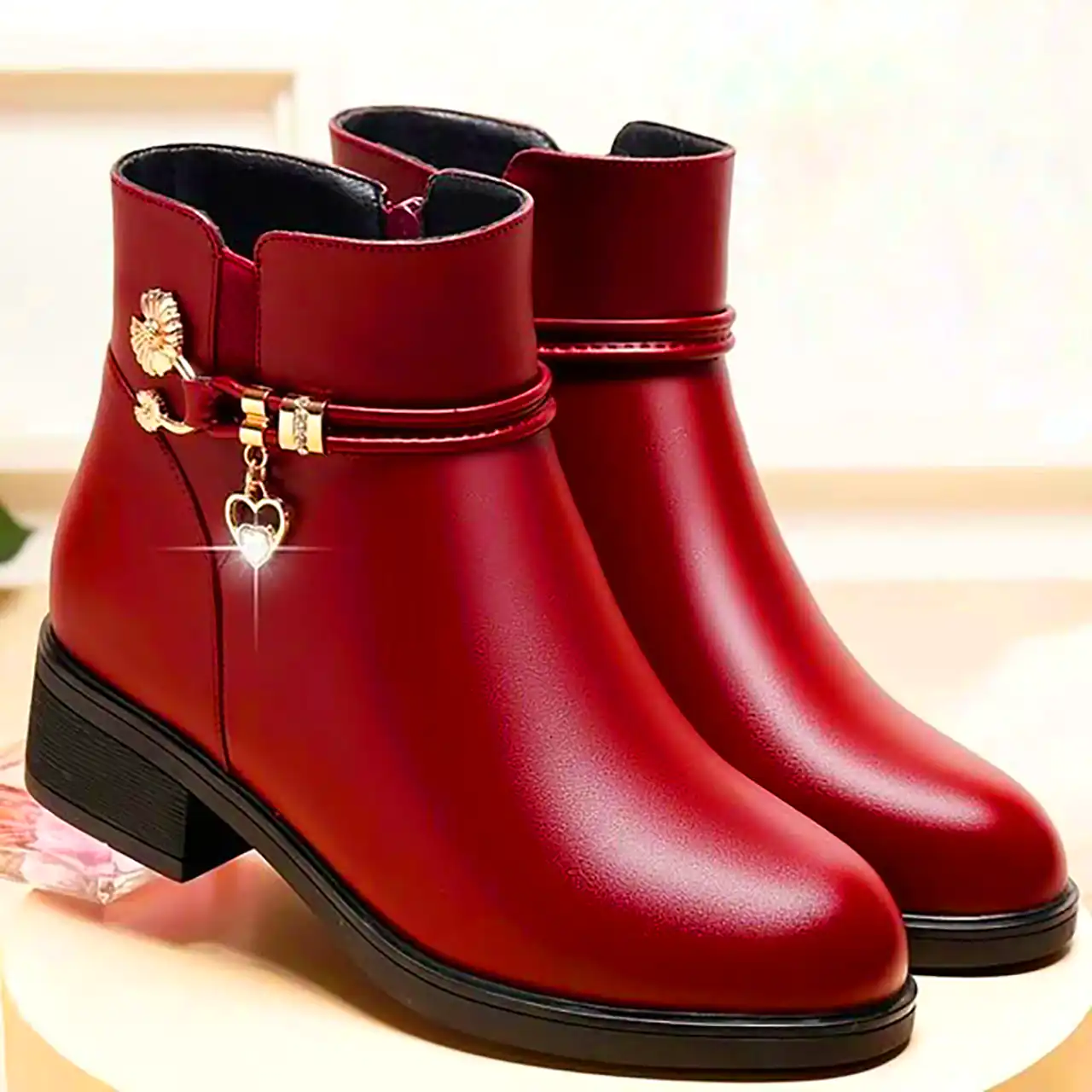 نیم بوت چرمی زنانه