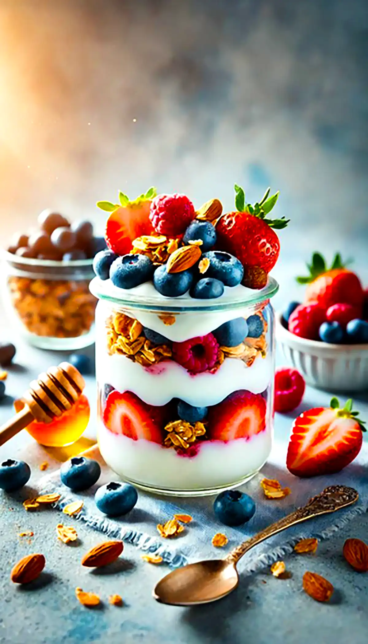 پارفه ماست و میوه فصل