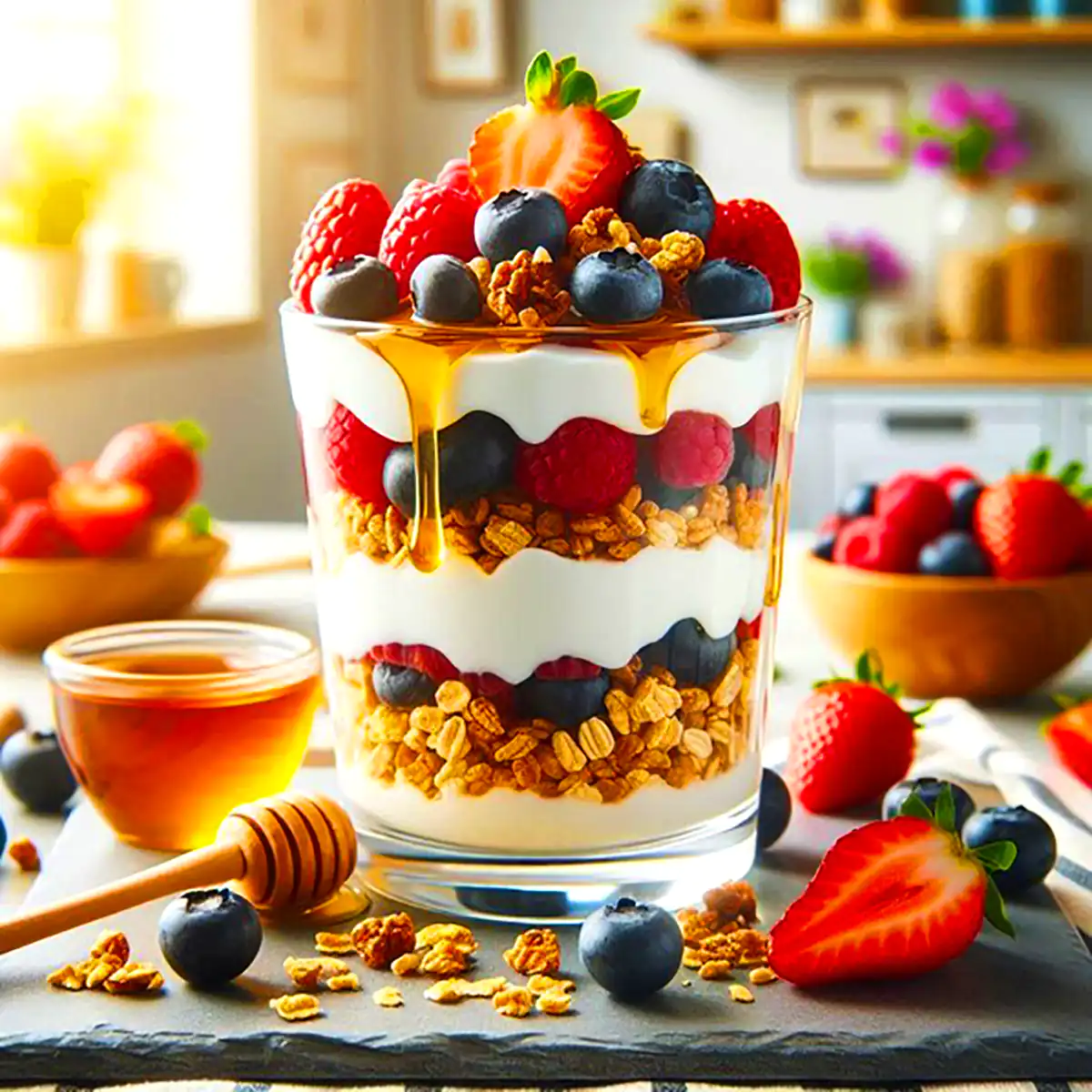 پارفه ماست و میوه فصل