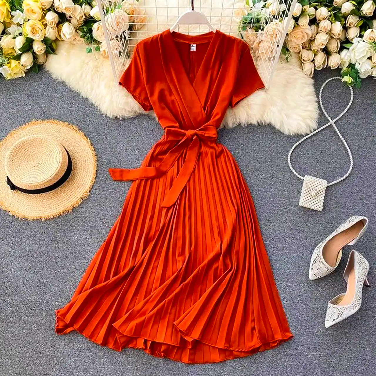 پیراهن میدی پلیسه