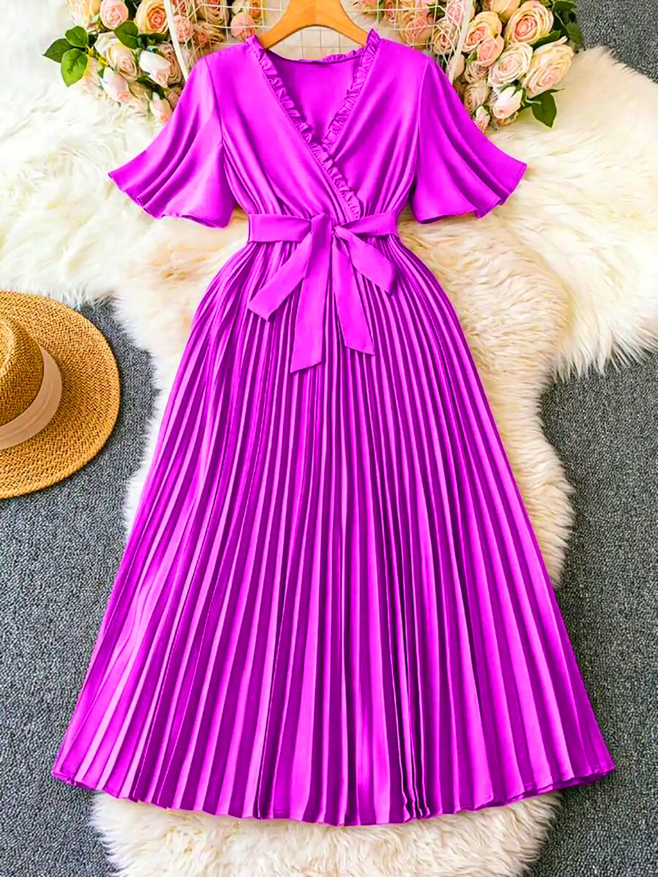 پیراهن میدی پلیسه