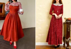 پیراهن نخی و کلاسیک دخترانه