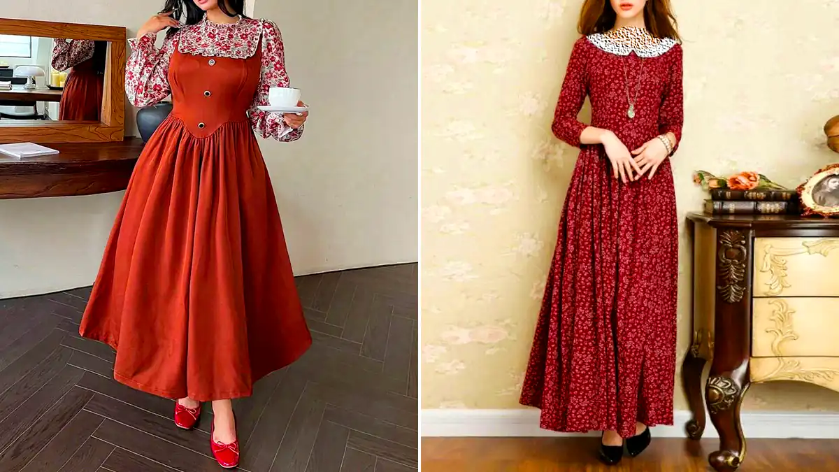 پیراهن نخی و کلاسیک دخترانه