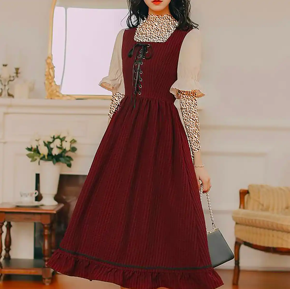 پیراهن نخی و کلاسیک دخترانه