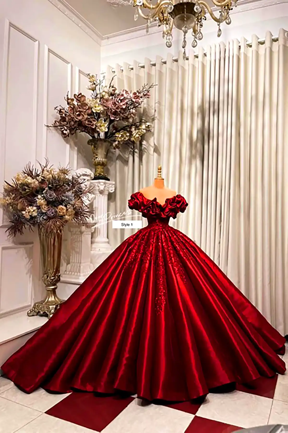 پیراهن ساتن دکلته