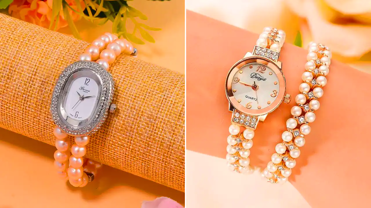 ساعت مچی زنانه لوکس مرواریدی