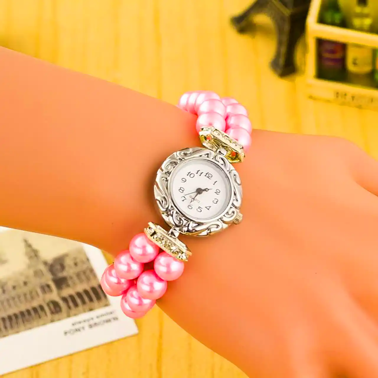 ساعت مچی زنانه لوکس مرواریدی