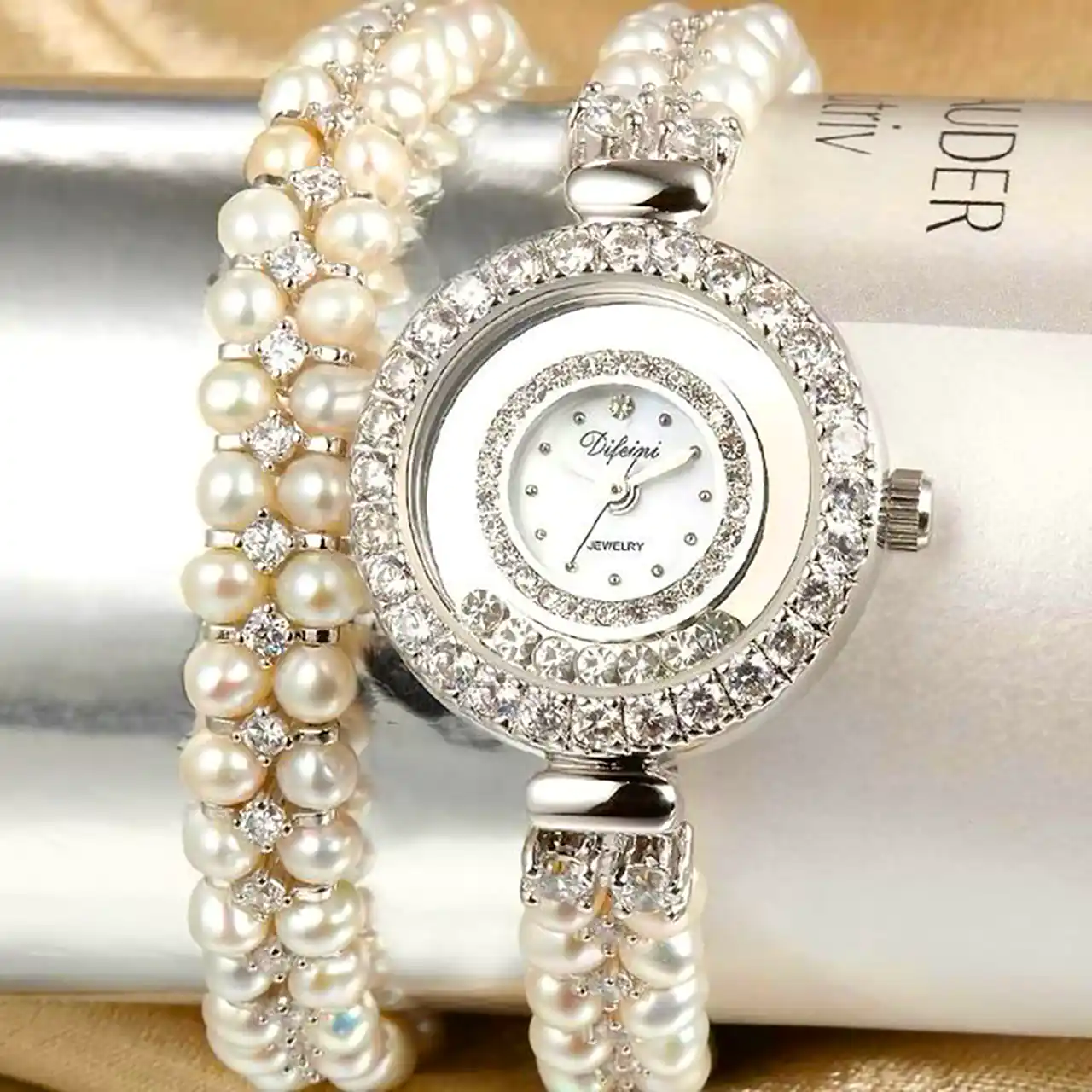 ساعت مچی زنانه لوکس مرواریدی