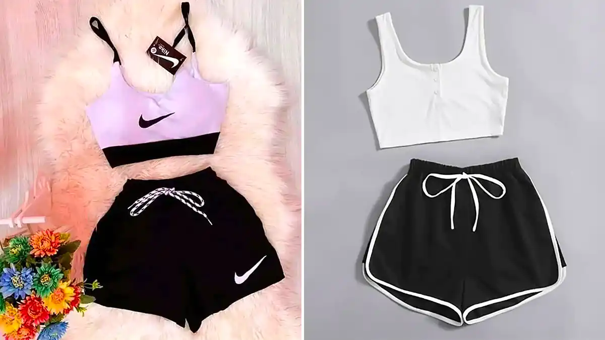 ست تاپ شرتک ورزشی زنانه