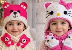 شال و کلاه برای دختر بچه ها