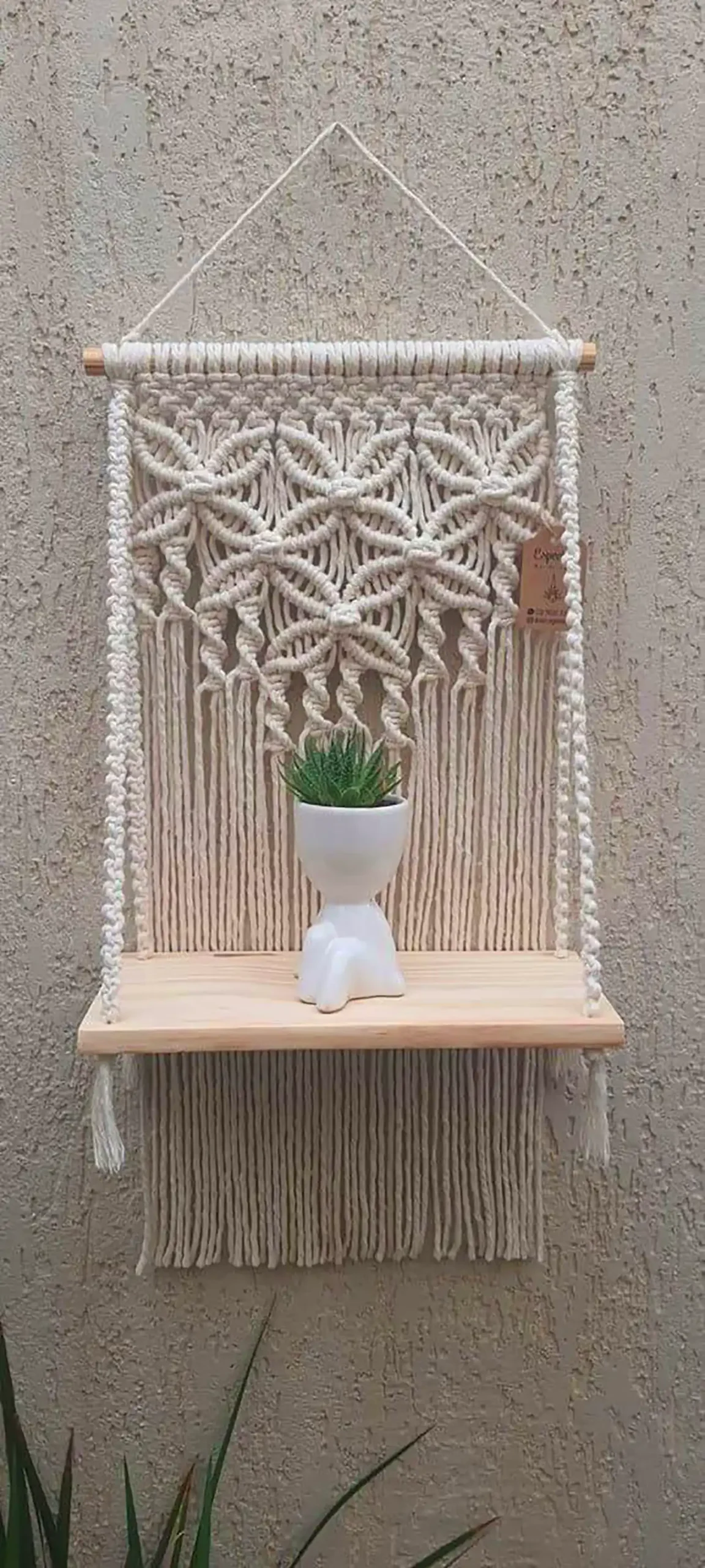 شلف آویز طنابی مکرومه