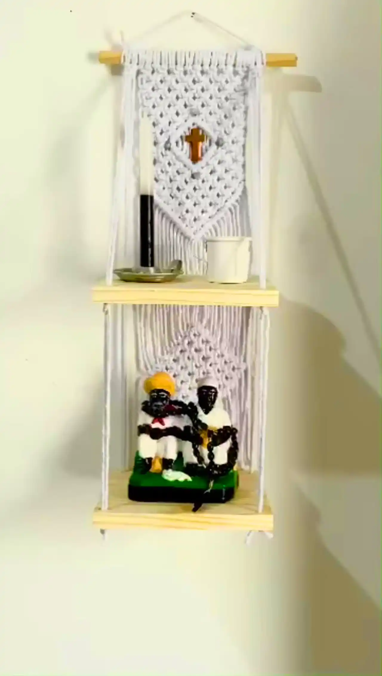 شلف آویز طنابی مکرومه