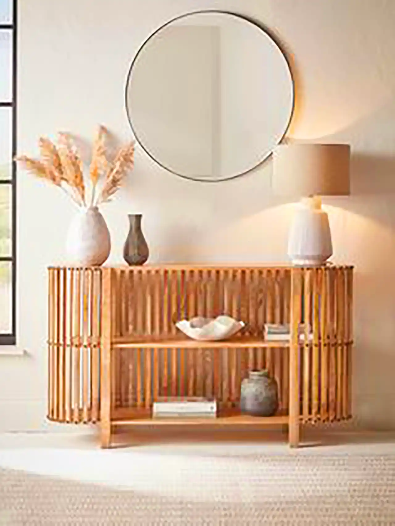 ست آینه و کنسول مدرن چوبی 