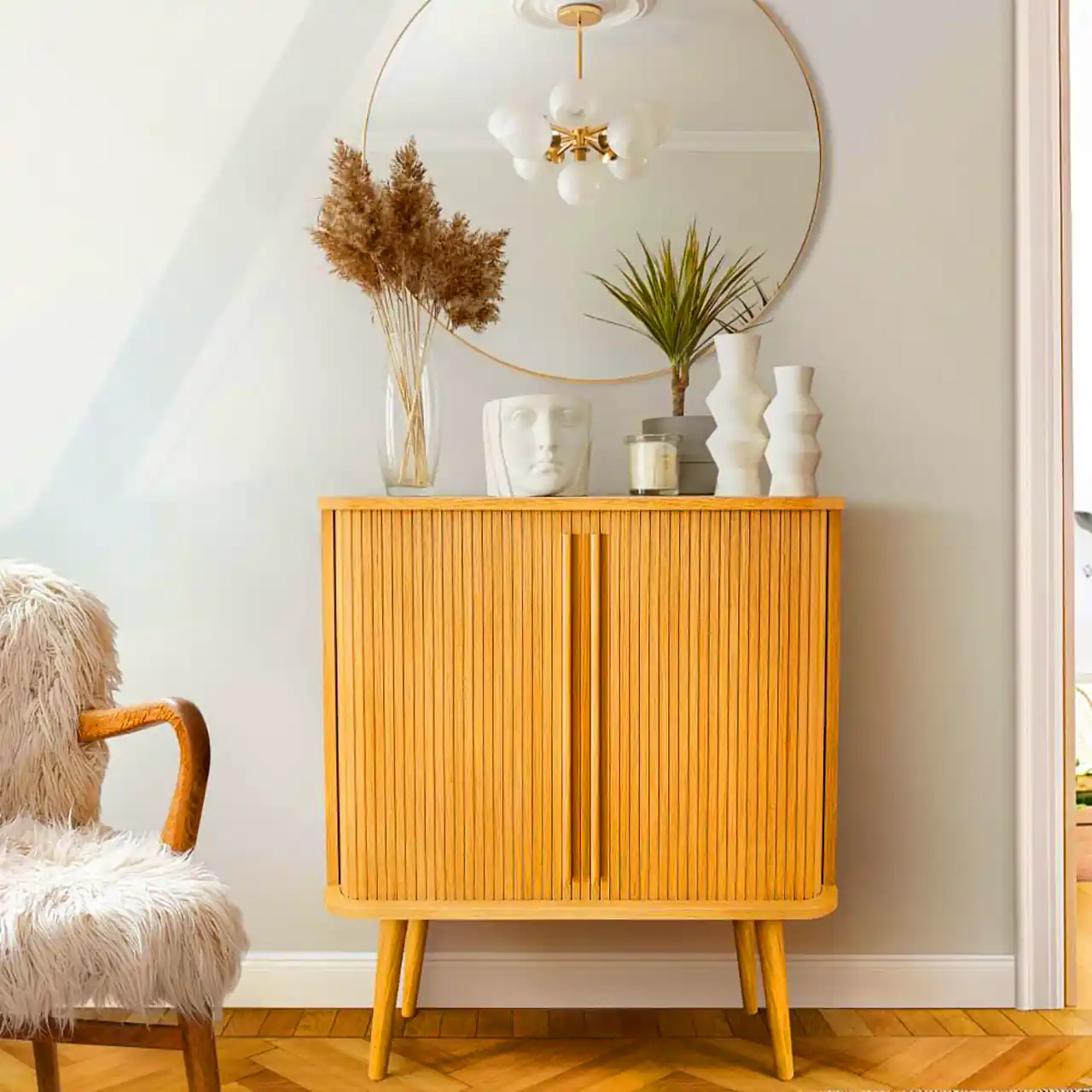 ست آینه و کنسول مدرن چوبی 