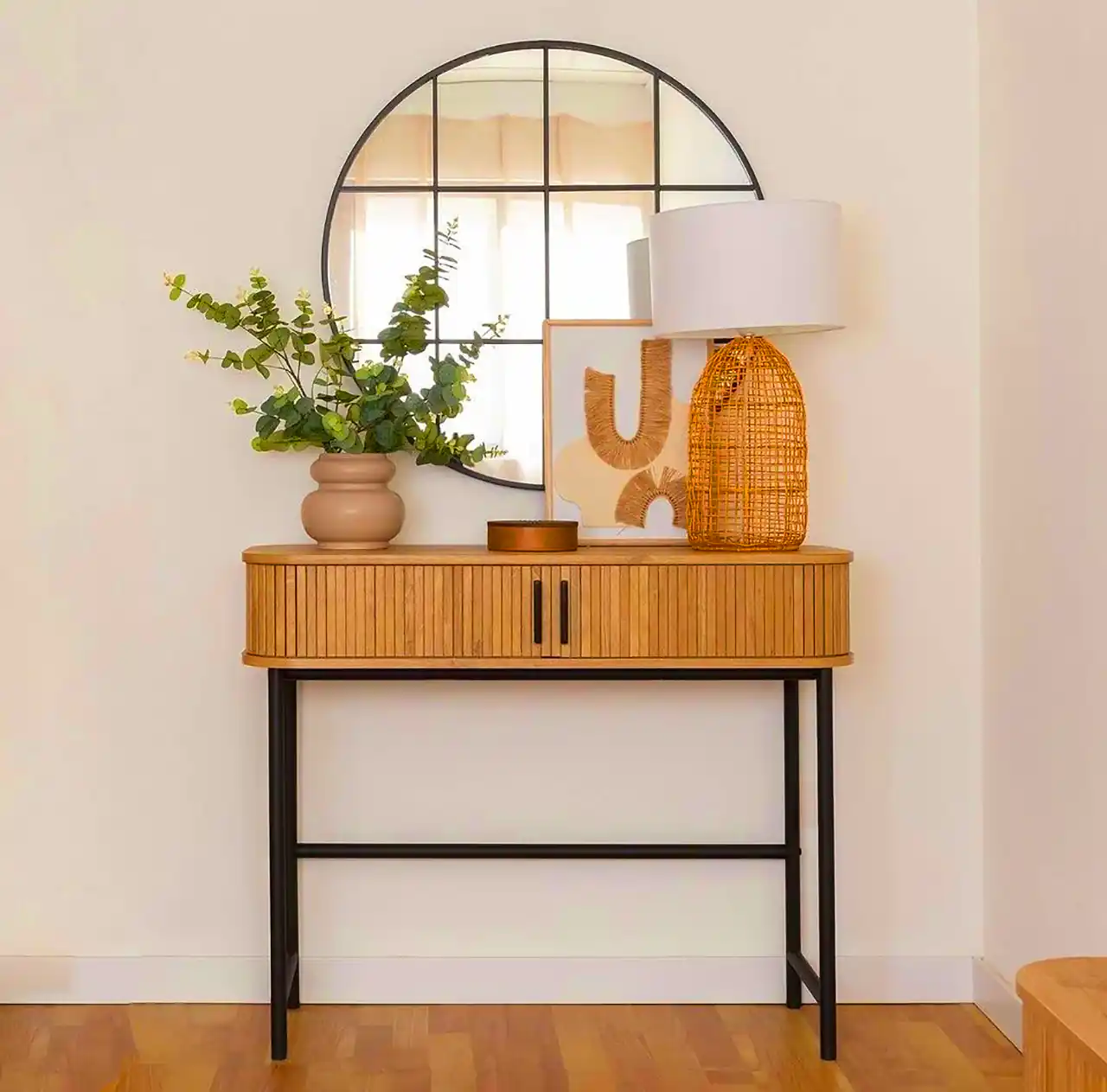 ست آینه و کنسول مدرن چوبی 