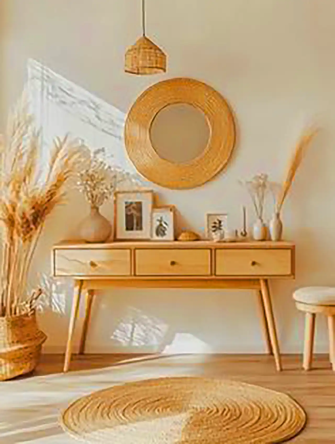 ست آینه و کنسول مدرن چوبی 