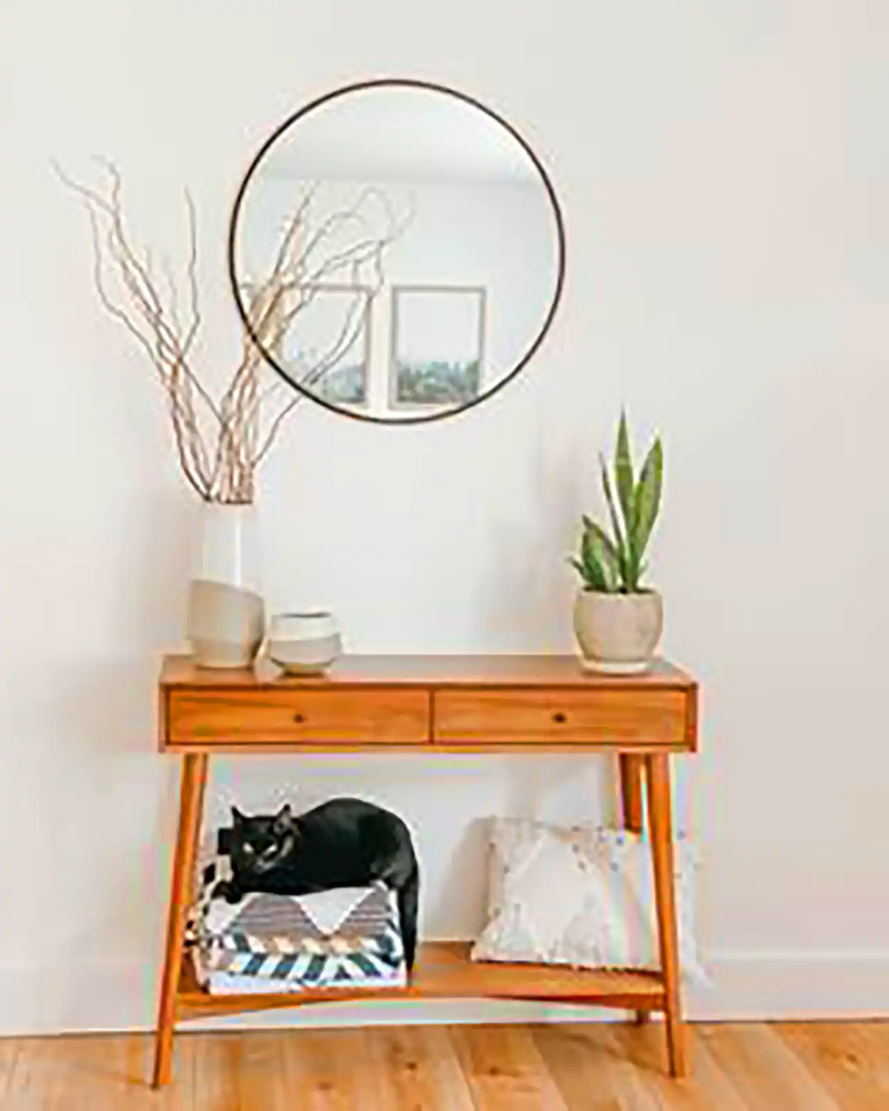 ست آینه و کنسول مدرن چوبی 