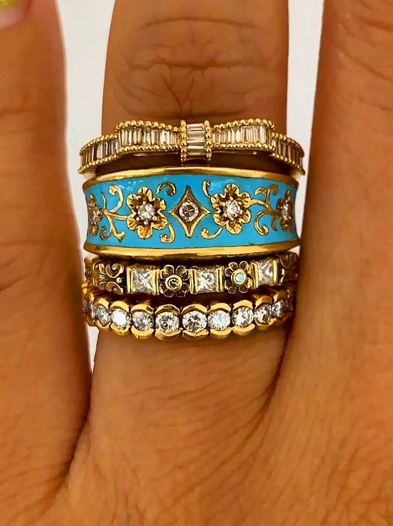 ست انگشتر جواهر نشان 