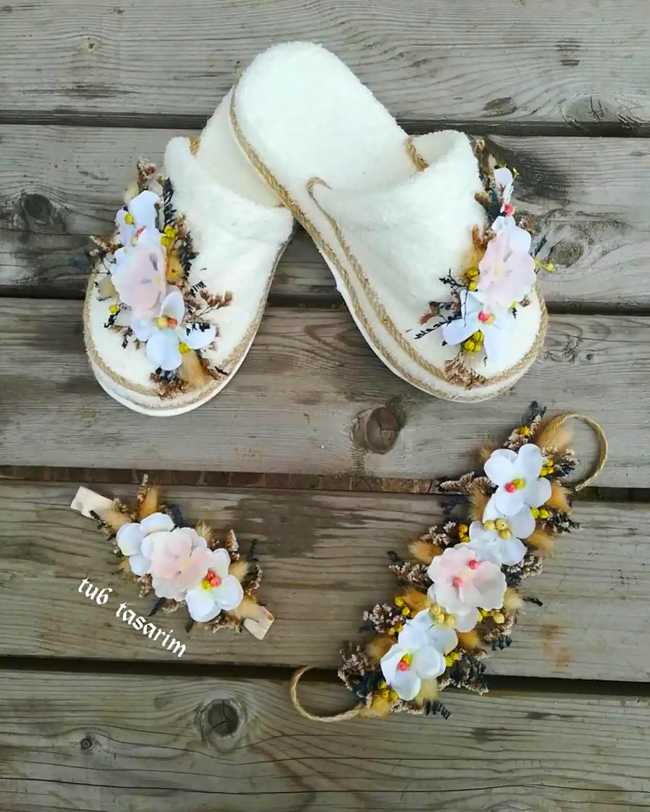 ست دمپایی و تل عروس
